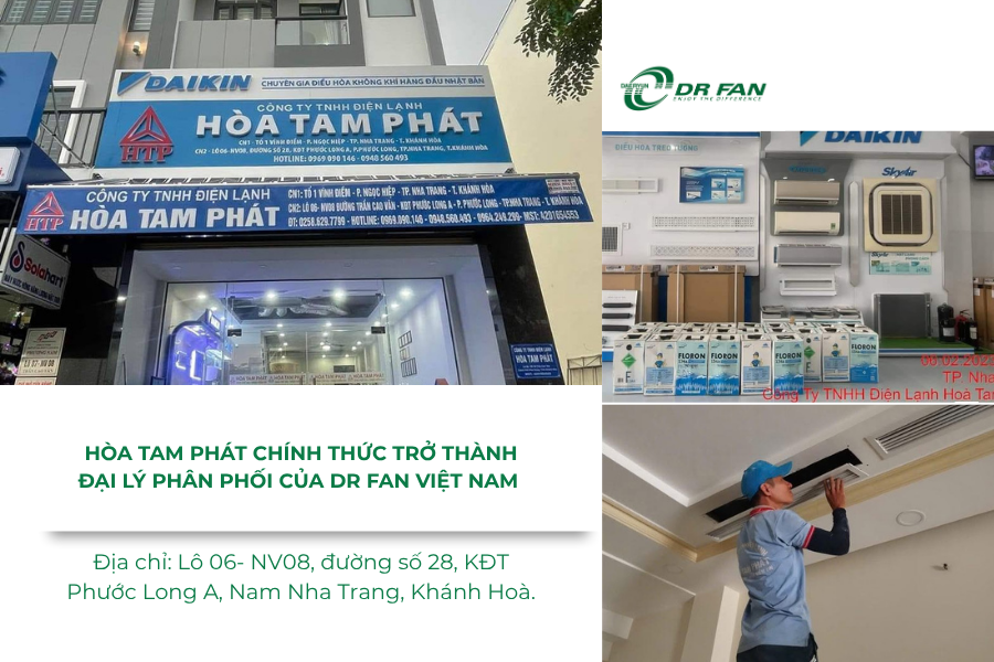 Điện Lạnh Hòa Tam Phát trở thành Đại lý phân phối chính thức của DR FAN Việt Nam